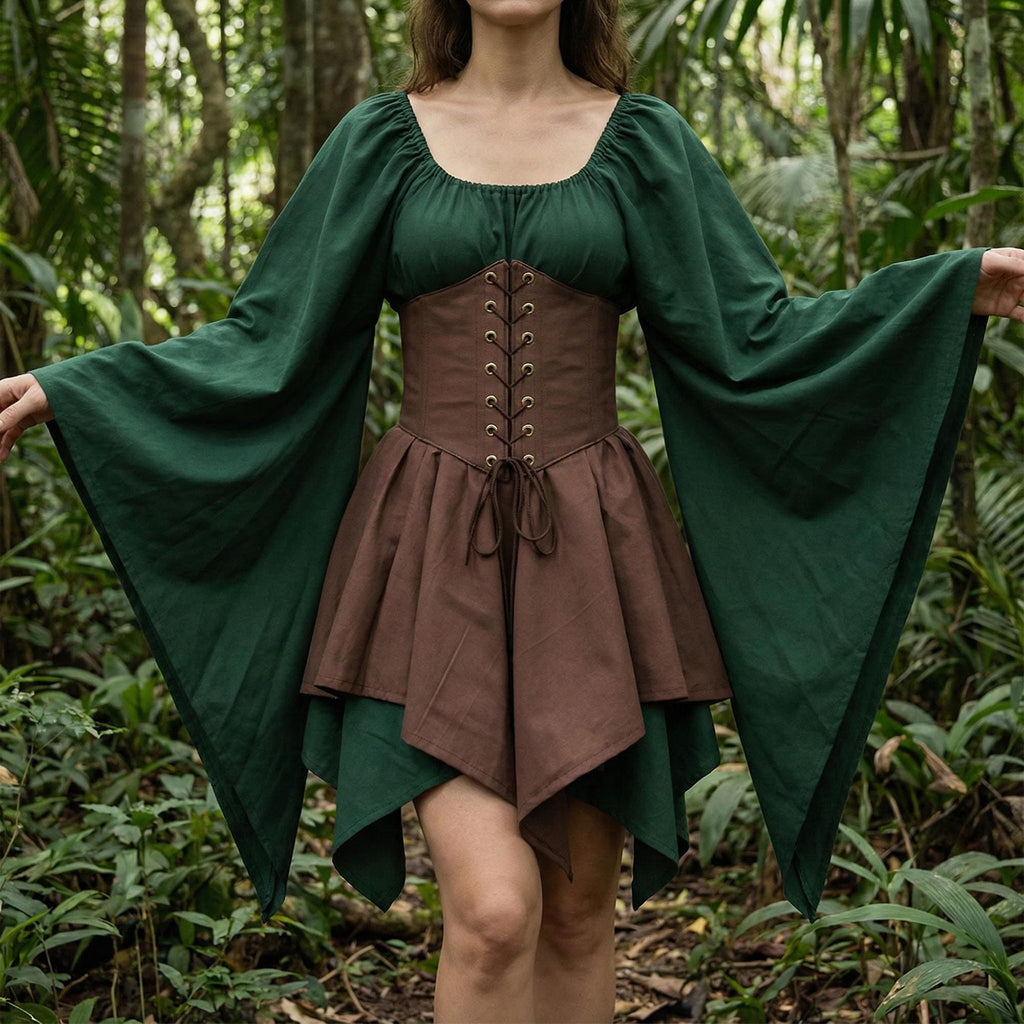 Women's Viking Medieval Dress | Renaissance Nordic Warrior Costume for LARP & Cosplay