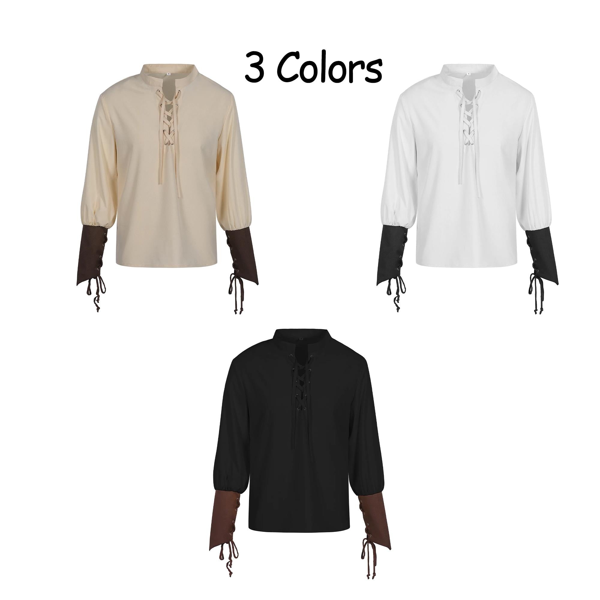 Men's Renaissance Pirate Tunic | Medieval Lace-Up Shirt | LARP Costume Outfit