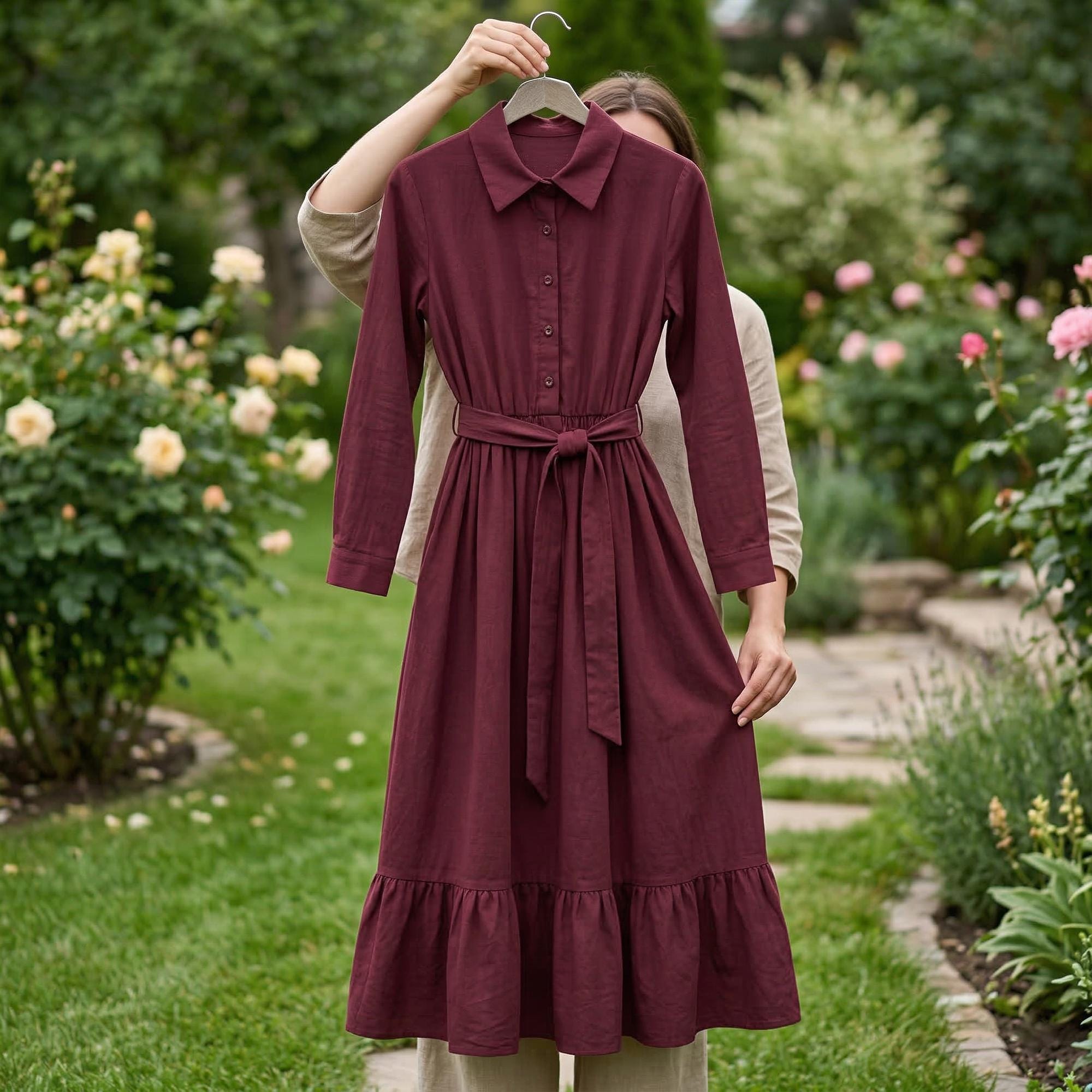 Cottagecore Prairie Dress, Vintage Boho Maxi Dress for Women, Long Sleeve Rustic Dress, Bohemian Cottagecore Outfit, Women's Gifts