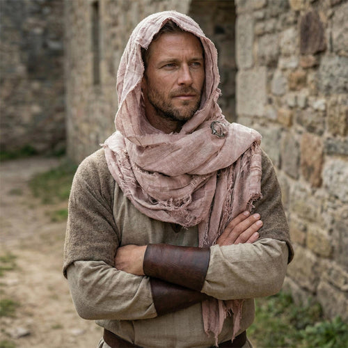 Apocalyptic Hooded Scarf Cape, Distressed Desert Style Shawl, Ragged Hooded Wrap, Avant-Garde Streetwear, Gothic Festival Scarf