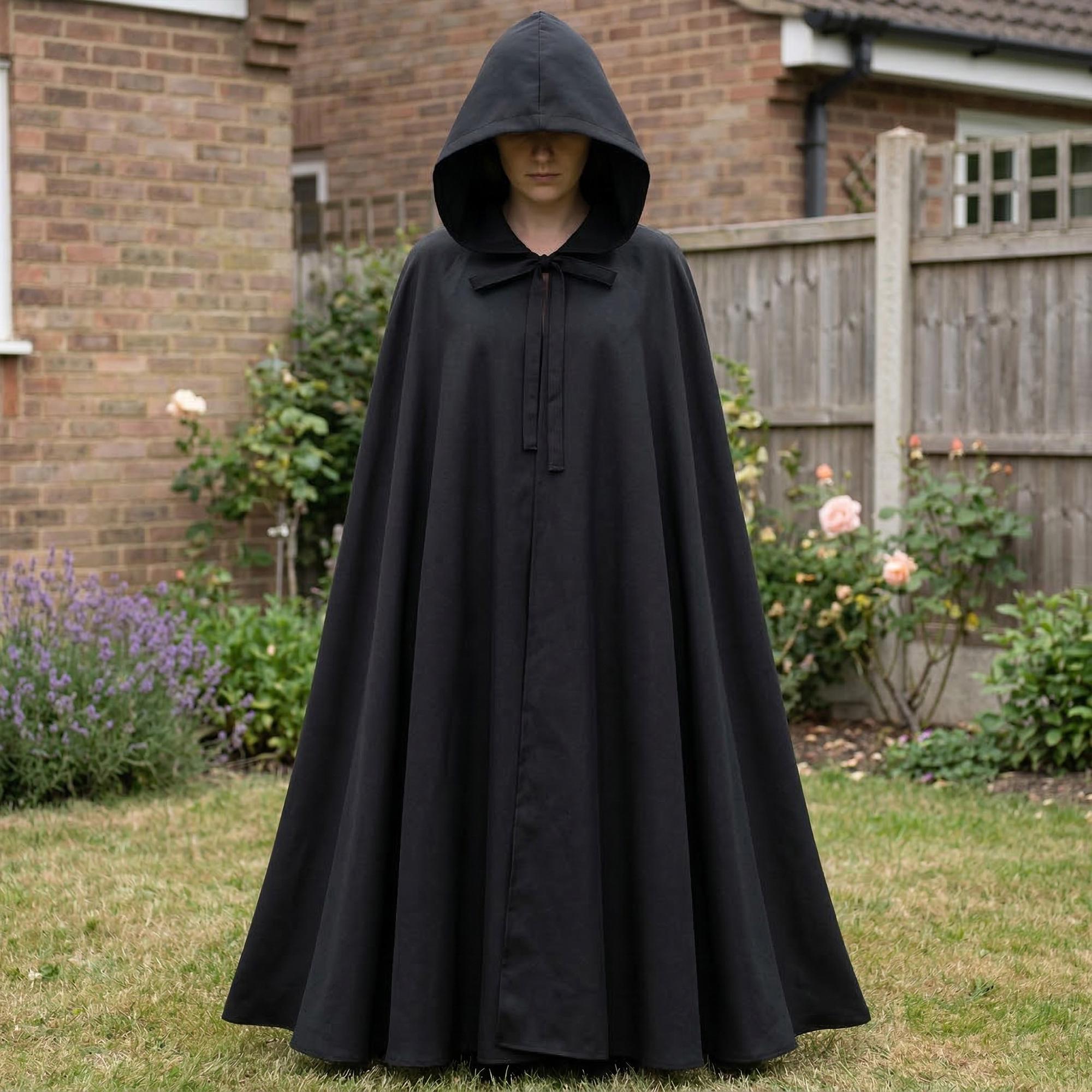 Emerald Green Elven Hooded Cloak, Medieval Renaissance Fantasy Cosplay Outfit