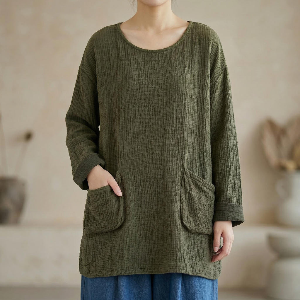 Boho Cotton Knit Sweater, Lightweight Spring Pullover, Casual Minimalist Outfit
