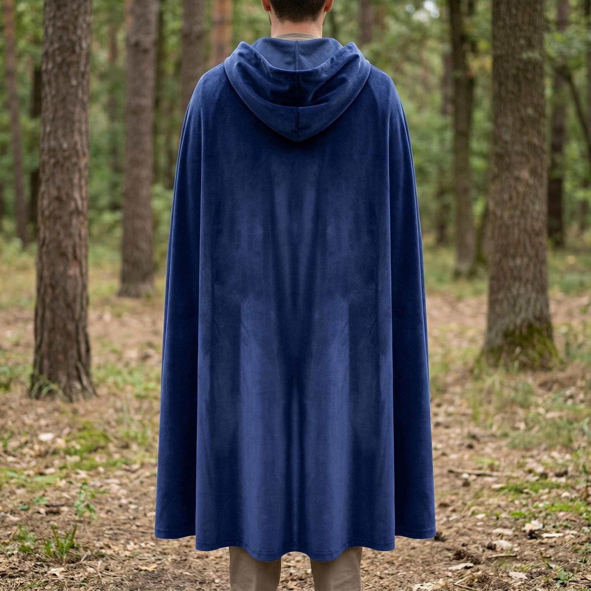 Medieval Hooded Cloak, Renaissance Fantasy Cape, Viking Larp Costume Cloak, Wizard Gothic Cosplay Hooded Cape
