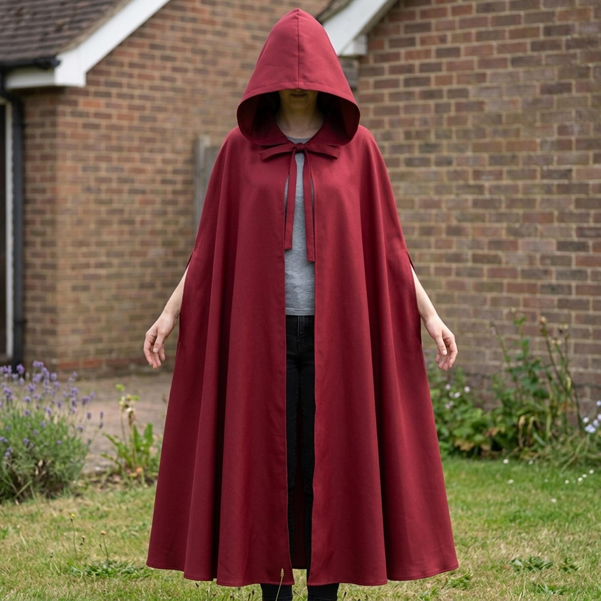 Emerald Green Elven Hooded Cloak, Medieval Renaissance Fantasy Cosplay Outfit